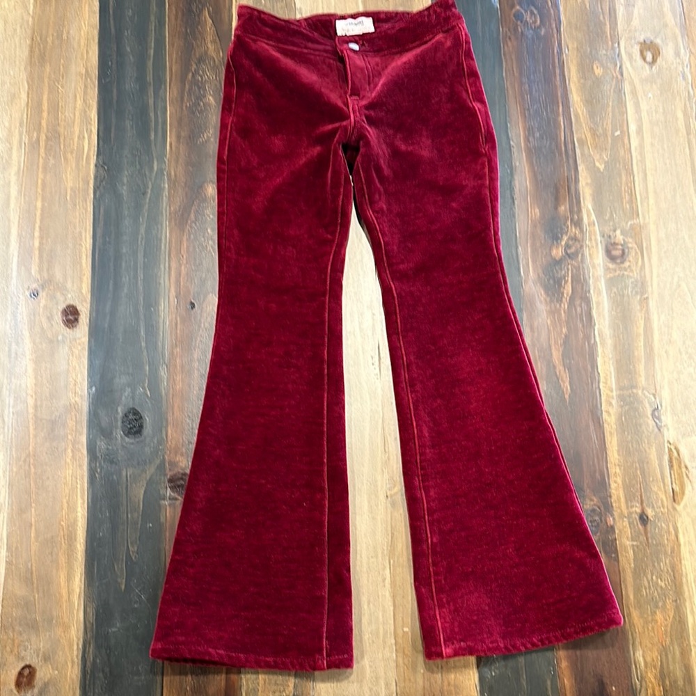 Kids Rock & Roll Denim Red Flare Pants